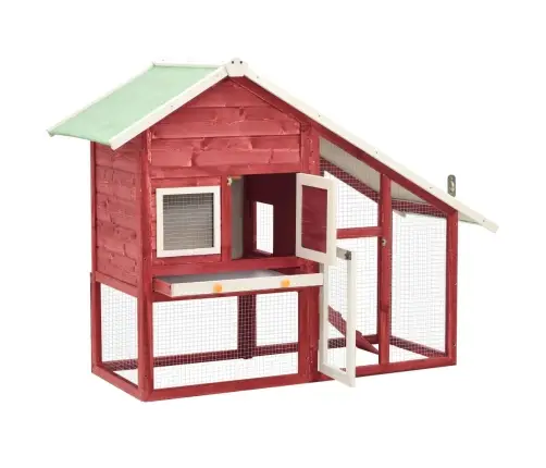 Küülikupuur, Punane Ja Valge, 140X63X120 cm Kuusepuidust