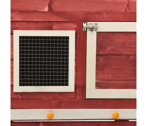 Küülikupuur, Punane Ja Valge, 140X63X120 cm Kuusepuidust