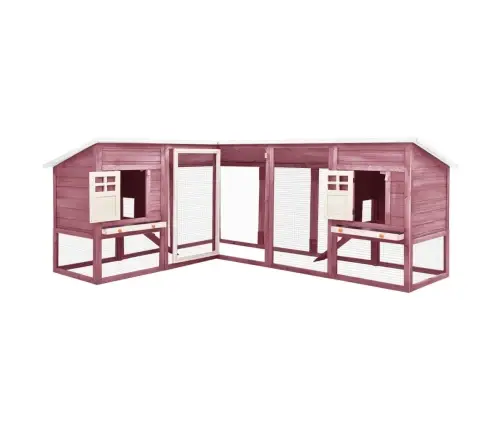 Āra Trušu Mājiņa Ar Nožogojumu, Brūna, Balta, Egles Masīvkoks Vidaxl