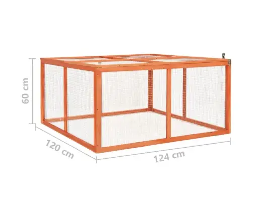 Narvas Triušiams, 124X120X60cm Eglės Medienos Masyvas