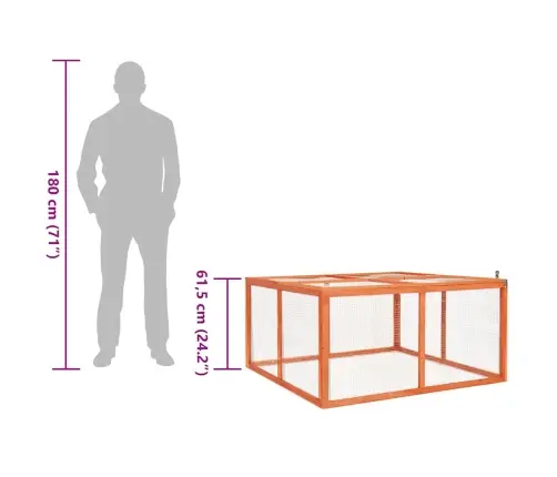 Narvas Triušiams, 124X120X60cm Eglės Medienos Masyvas