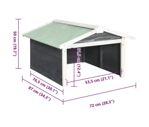 Robotizēta Zāles Pļāvēja Garāža, Pelēka Un Balta, 72X87X50 Cm Vidaxl