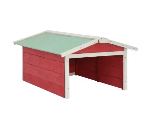 Robotniiduki Garaaž, 72X87X50 cm Punane Ja Valge, Kuusepuit