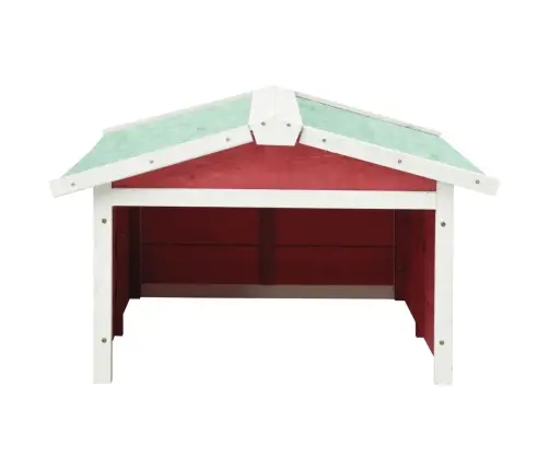 Robotniiduki Garaaž, 72X87X50 cm Punane Ja Valge, Kuusepuit