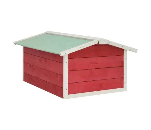 Robotniiduki Garaaž, 72X87X50 cm Punane Ja Valge, Kuusepuit