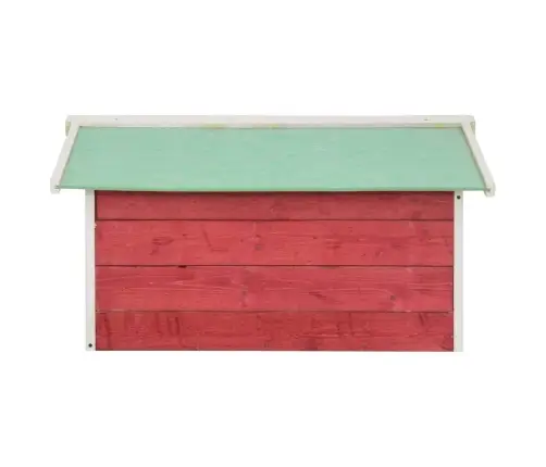 Robotniiduki Garaaž, 72X87X50 cm Punane Ja Valge, Kuusepuit