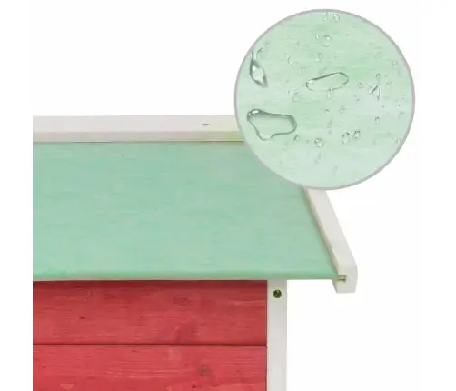 Robotniiduki Garaaž, 72X87X50 cm Punane Ja Valge, Kuusepuit