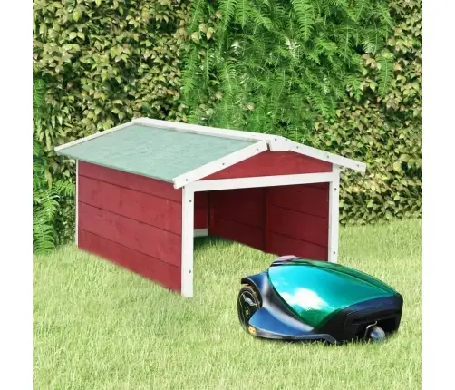 Robotniiduki Garaaž, 72X87X50 cm Punane Ja Valge, Kuusepuit