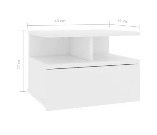 Sienas Naktsskapīši, 2 Gab., 40X31X27 Cm, Koks, Balti Vidaxl