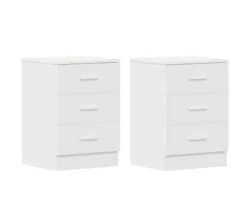 Naktsskapīši, 2 Gab., Balti, 38X35X56 Cm, Inženierijas Koks Vidaxl
