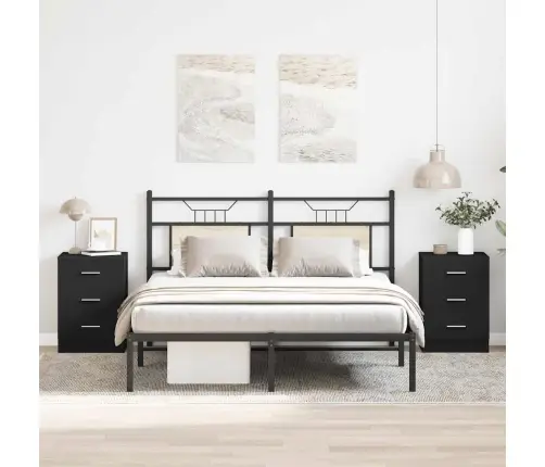 Naktsskapīši, 2 Gab., Melni, 38X35X65 Cm, Inženierijas Koks Vidaxl