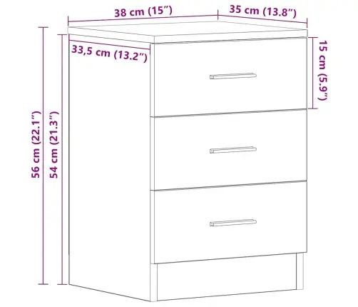 Naktsskapīši, 2 Gab., Melni, 38X35X65 Cm, Inženierijas Koks Vidaxl