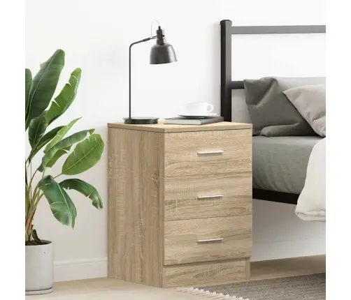 Naktsskapītis, Ozolkoka Krāsa, 38X35X56 Cm, Inženierijas Koks Vidaxl