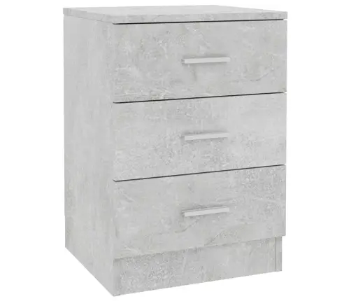 Naktsskapītis, Betona Pelēks, 38X35X56 Cm, Inženierijas Koks Vidaxl