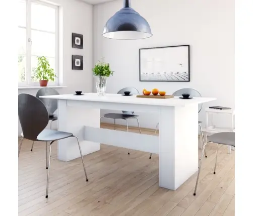 Söögilaud, Valge 180 X 90 X 76 Cm Tehispuit