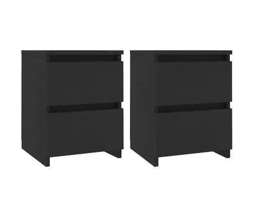 Naktsskapīši, 2 Gab., 30X30X40 Cm, Melni, Inženierijas Koks Vidaxl