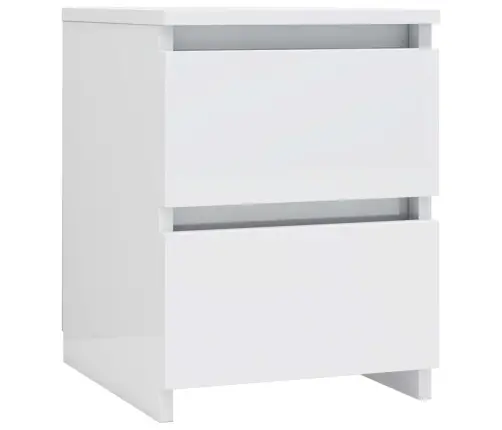 Naktinė Spintelė, Balta, 30X30X40cm Apdirbta Mediena, Blizgi