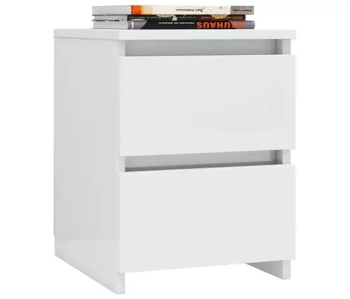 Naktinė Spintelė, Balta, 30X30X40cm Apdirbta Mediena, Blizgi