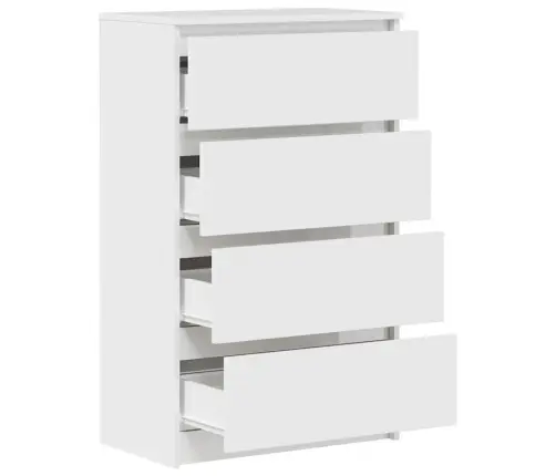 Kumode, Spīdīgi Balta, 60X35X98,5 Cm, Inženierijas Koks Vidaxl