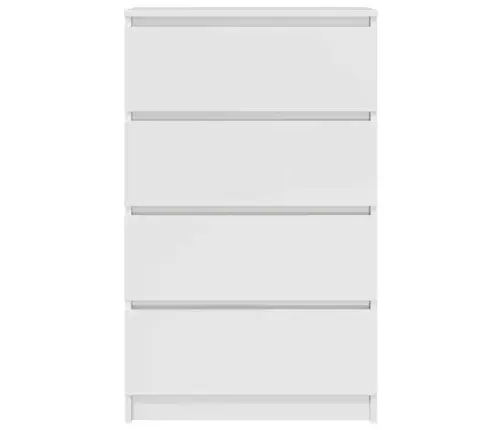 Kumode, Spīdīgi Balta, 60X35X98,5 Cm, Inženierijas Koks Vidaxl