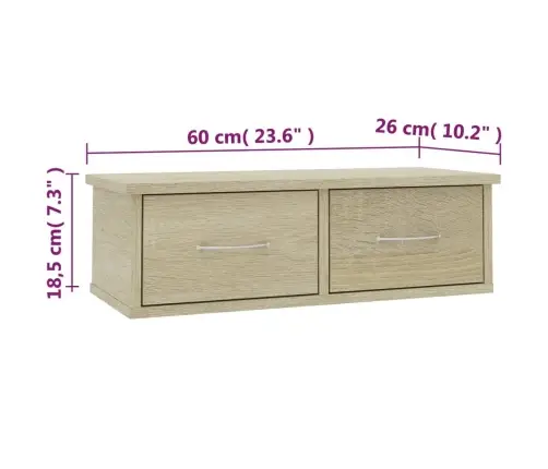 Seinasahtlid, Sonoma Tamm 60X26X18,5 Cm Tehispuit