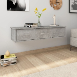 Sienas Atvilktņu Plaukts Pelēks 88X26X18,5 Cm Inženierijas Koks Vidaxl