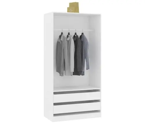 Drabužių Spinta, Baltos Spalvos, 100X50X200cm Apdirbta Mediena