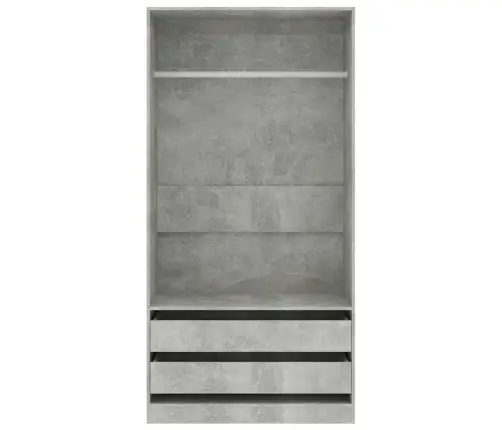 Skapis, Betona Pelēks, 100X50X200 Cm, Inženierijas Koks Vidaxl