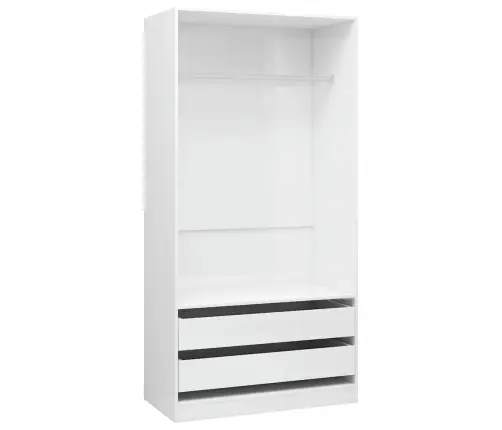 Drabužių Spinta, Balta, 100X50X200cm Apdirbta Mediena, Blizgi