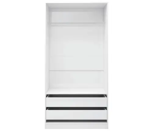 Drabužių Spinta, Balta, 100X50X200cm Apdirbta Mediena, Blizgi