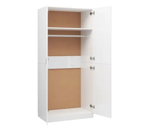 Drabužių Spinta, Balta, 80X52X180cm Apdirbta Mediena, Blizgi