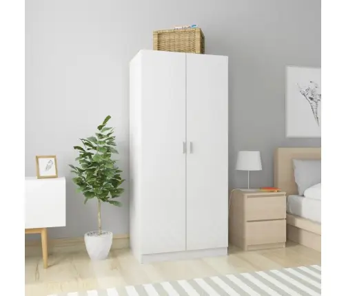 Drabužių Spinta, Balta, 80X52X180cm Apdirbta Mediena, Blizgi