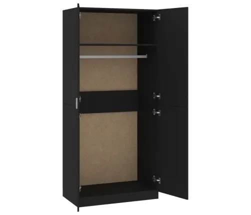 Skapis, Melns, 90X52X200 Cm, Inženierijas Koks Vidaxl