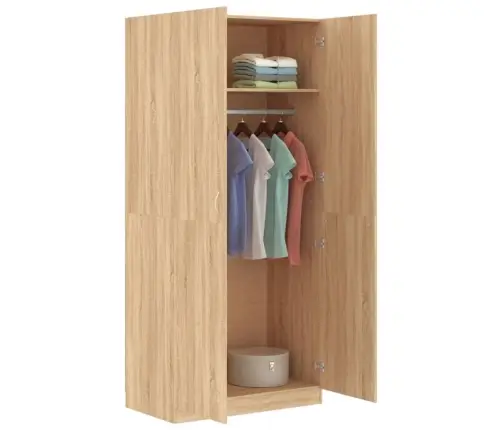 Skapis, Sonomas Ozolkoka Krāsa, 90X52X200 Cm, Inženierijas Koks Vidaxl