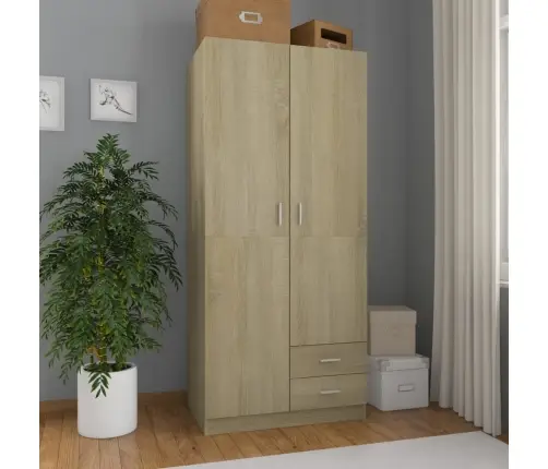 Skapis, 80X52X180 Cm, Ozolkoka Krāsā, Inženierijas Koks Vidaxl