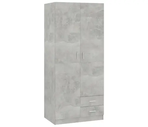 Skapis, Betona Pelēks, 80X52X180 Cm, Inženierijas Koks Vidaxl