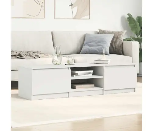Televizoriaus Spintelė, Balta, 140X40X35,5cm Apdirbta Mediena Televizoriaus Spintelė, Balta, 140X40X35,5cm Apdirbta Mediena