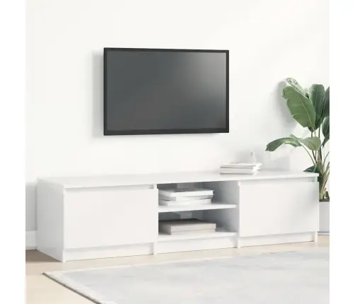 Televizoriaus Spintelė, Balta, 140X40X35,5cm Apdirbta Mediena Televizoriaus Spintelė, Balta, 140X40X35,5cm Apdirbta Mediena