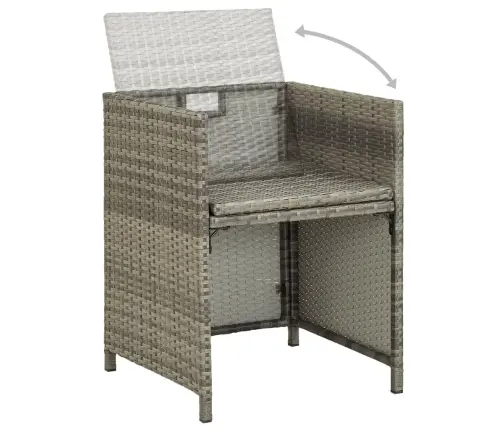 9-Daļīgs Dārza Mēbeļu Komplekts Ar Matračiem, Pelēks Pe Pinums Vidaxl