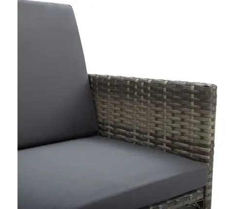 9-Daļīgs Dārza Mēbeļu Komplekts Ar Matračiem, Pelēks Pe Pinums Vidaxl