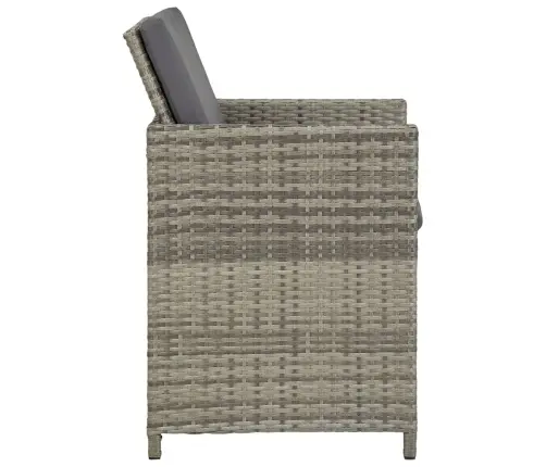 11-Daļīgs Dārza Mēbeļu Komplekts Ar Matračiem, Pe, Pelēks  Vidaxl