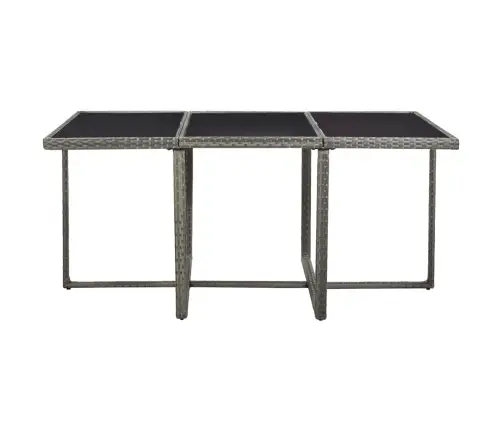 11-Daļīgs Dārza Mēbeļu Komplekts Ar Matračiem, Pe, Pelēks  Vidaxl