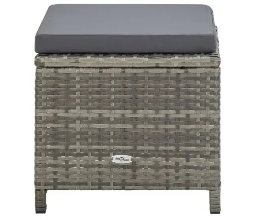 11-Daļīgs Dārza Mēbeļu Komplekts Ar Matračiem, Pe, Pelēks  Vidaxl