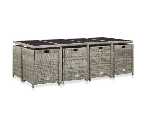 13-Daļīgs Dārza Mēbeļu Komplekts Ar Matračiem, Pe Pinums Vidaxl