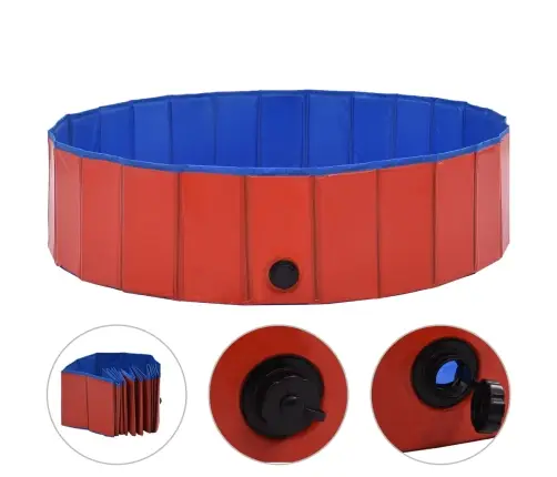 Kokkupandav Koertebassein, Punane, 120 X 30 cm Pvc