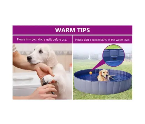 Kokkupandav Koertebassein, Sinine, 80 X 20 cm Pvc