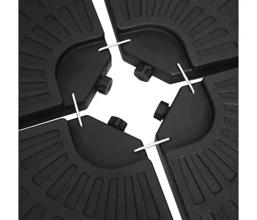 Päikesevarju Alus, Lehvikukujuline, 4 Tk Must