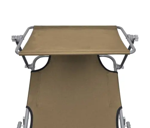 Sauļošanās Zvilnis Ar Jumtiņu, Pelēkbrūns Alumīnijs Vidaxl Sauļošanās Zvilnis Ar Jumtiņu, Pelēkbrūns Alumīnijs Vidaxl