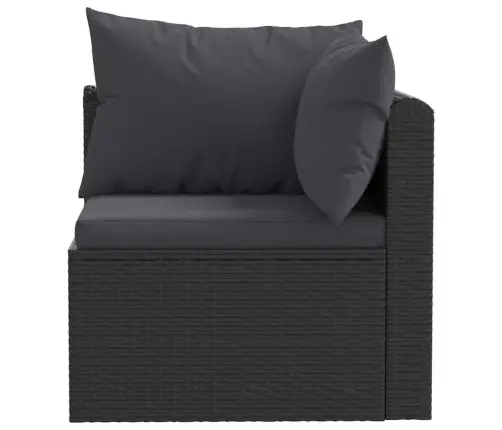 2-Daļīgs Dārza Dīvāna Komplekts Ar Matračiem, Melns Pe Pinums Vidaxl