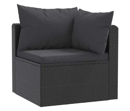 3-Daļīgs Dārza Dīvāna Komplekts Ar Matračiem, Melns Pe Pinums Vidaxl